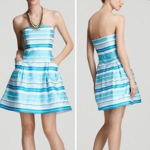 Lilly Pulitzer Stripe Strapless Silk Dress Size 2